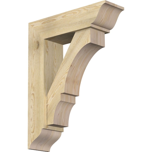 Ekena Millwork Balboa Traditional Rough Sawn Bracket w/ Offset Brace, Douglas Fir, 8"W x 28"D x 36"H BKT0806X28X36BOA01RDF - main